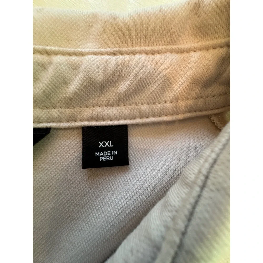 TravisMathew Mens XXL Beige Marble Print Short Sleeve Golf Polo Shirt‎ Tan